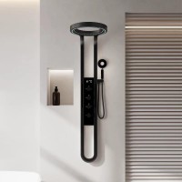 BIRGUSAI  Bathroom Wall Mounted Multifunctional Shower Set Rainfall With Mixer Waterfall Shower Column LED Shower Panel