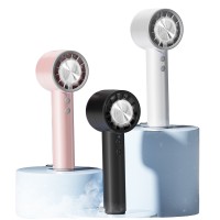 BIRGUSAI  4000mAH Rechargeable Mini Turbo Hand Fan Battery Operated Air Conditioner Fan 5 Speed Portable Wearable Fan for Outdoor