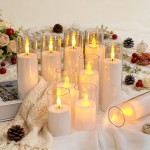 BIRGUSAI Flameless LED Pillar Candles Clear Holders Battery Operated Realistic Flickering Flame Eco-Friendly Diwali Christmas Wedding BIRGUSAI Flameless LED Pillar Candles Clear Holders Battery Operated Realistic Flickering Flame Eco-Friendly Diwali Christmas Wedding