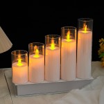 BIRGUSAI Flameless LED Pillar Candles Clear Holders Battery Operated Realistic Flickering Flame Eco-Friendly Diwali Christmas Wedding BIRGUSAI Flameless LED Pillar Candles Clear Holders Battery Operated Realistic Flickering Flame Eco-Friendly Diwali Christmas Wedding
