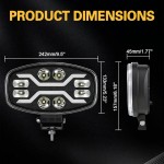 BIRGUSAI  High Power 12v 24v 10" LED Work Spotlight Auto Exterior Lighting High/Low Beam Amber Position Lamp for Off Road Truck