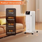 BIRGUSAI Electric Radiator Space Heater 1500W Remote Control Portable Household Heating With Temperature Display BIRGUSAI Electric Radiator Space Heater 1500W Remote Control Portable Household Heating With Temperature Display