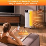BIRGUSAI Electric Radiator Space Heater 1500W Remote Control Portable Household Heating With Temperature Display BIRGUSAI Electric Radiator Space Heater 1500W Remote Control Portable Household Heating With Temperature Display